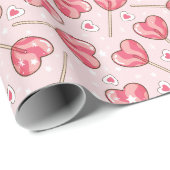 Liebe Pop Retro Valentine's Wrapping Paper Geschenkpapier (Rolleneckpunkt)