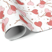 Liebe Pop Retro Valentine's Wrapping Paper Geschenkpapier (Rolleneckpunkt)