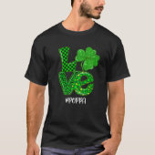 Liebe Poppa St Patrick's Day Green Kariert Leopard T-Shirt (Vorderseite)
