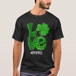 Liebe Poppa St Patrick's Day Green Kariert Leopard T-Shirt