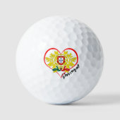 Liebe Portugal Golf Balls, Portugiesische Flagge,  Golfball (Vorderseite)