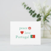 Liebe Portugal Herz und portugiesische Flagge Postkarte (Stehend Vorderseite)