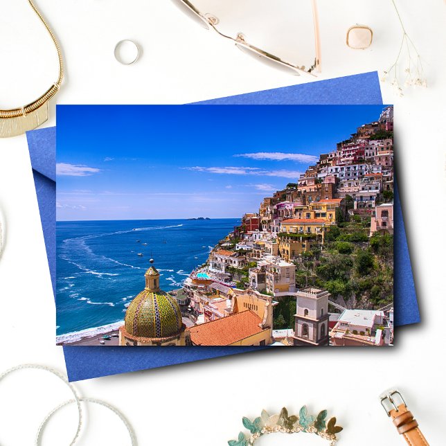 Liebe Positano Italien Postkarte (Charming Positano card perfect for heartfelt, personalized messages and greetings.)