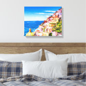 Liebe Positano Italien Wrapped Canvas Leinwanddruck (Insitu (Schlafzimmer))