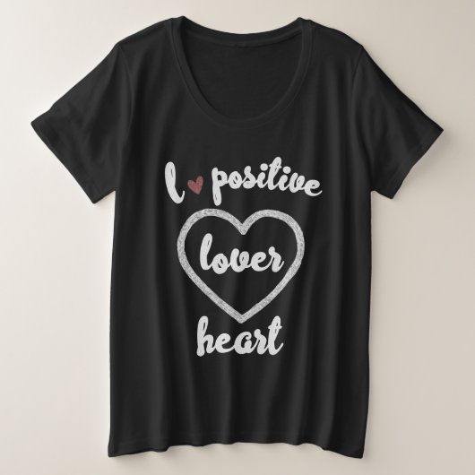 LIEBE POSITIV GROßE GRÖßE T-Shirt (Design vorne)