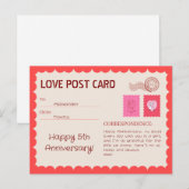 Liebe Post Card Jubiläumsmail Postkarte (Vorne/Hinten)