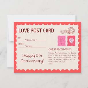 Liebe Post Card Jubiläumsmail Postkarte