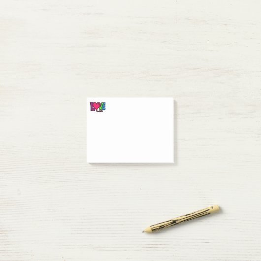Liebe Post-it Klebezettel (Auf Schreibtisch)