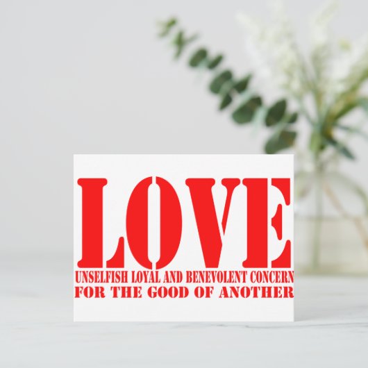 Liebe Postkarte (Stehend Vorderseite)