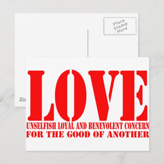 Liebe Postkarte (Vorne/Hinten)