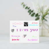 Liebe Postkarte (Stehend Vorderseite)