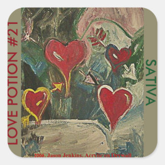 LIEBE POTION #21 SATIVA QUADRATISCHER AUFKLEBER