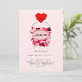 Liebe Potion Valentinstag Galentine Party Einladung (Stehend Vorderseite)