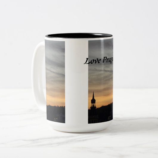 Liebe Prag Zweifarbige Tasse (Vorderseite Links)