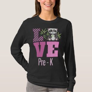 Liebe Pre K Panda Kindergarten Lehrer zurück T-Shirt