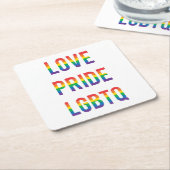 Liebe Pride LGBTQ Rechteckiger Pappuntersetzer (angewinkelt)