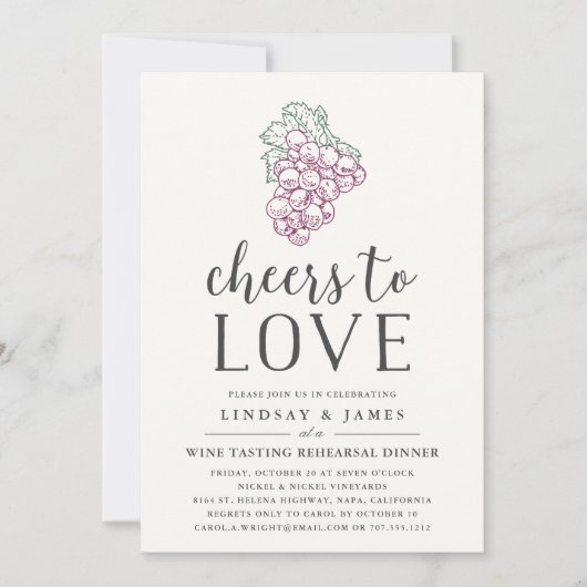 Liebe | Probe - Abendessen Einladung (Vorderseite)