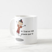 "Liebe Probleme, mein Gott ist größer als Sie! Kaffeetasse (Vorderseite Links)