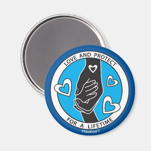 Liebe & Protect_2.5" Round-Magnet Magnet (Vorderseite/Rückseite)