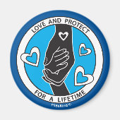 Liebe & Protect_2.5" Round-Magnet Magnet (Vorne)