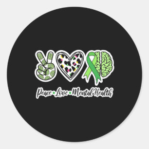 Liebe Psychische Gesundheit Wir tragen grüne psych Runder Aufkleber