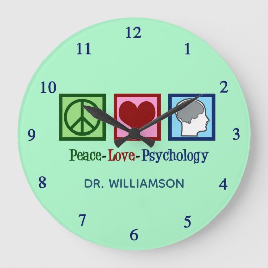 Liebe Psychologie Niedliche Psychologin Große Wanduhr (Vorderseite)