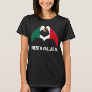 Liebe Puerto Vallarta Mexiko Urlaub Mexiko Flaggen T-Shirt