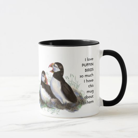 Liebe PUFFIN VÖGEL so viel ich Spaß Zitat Tasse (Rechts)