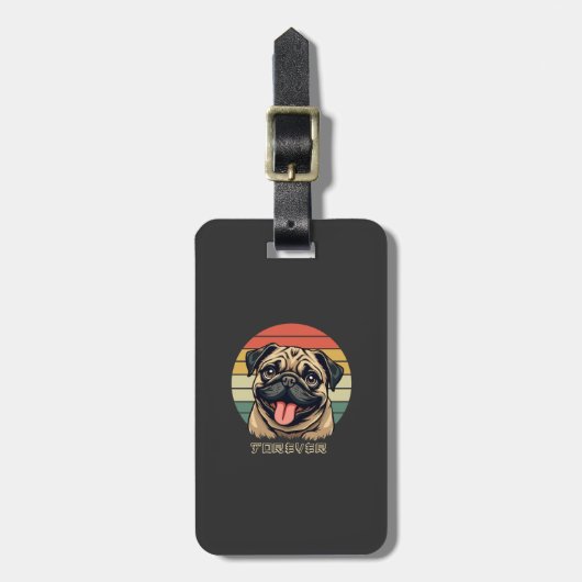 Liebe Pug Forever � Süßes Pug-Fan-Design Gepäckanhänger (Vorderseite vertikal)
