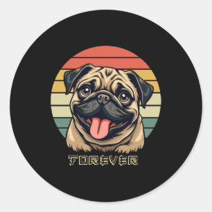 Liebe Pug Forever � Süßes Pug-Fan-Design Runder Aufkleber