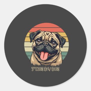 Liebe Pug Forever � Süßes Pug-Fan-Design Runder Aufkleber
