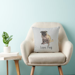 Liebe Pug Kissen