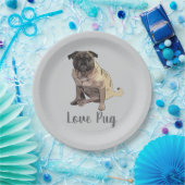 Liebe Pug Pappteller (Party)