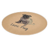 Liebe Pug Schneidebrett (Ecke)