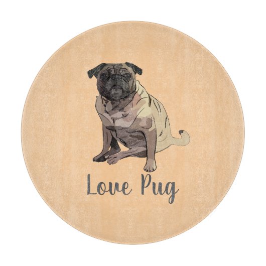 Liebe Pug Schneidebrett (Vorderseite)