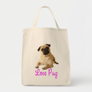 Liebe Pug Welpe Hund Canvas-Tasche Tragetasche