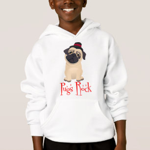 Liebe Pug Welpe Hund Cartoon Mädchen / Jungen Hoodie