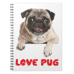 Liebe Pug Welpen Hund Notizbuch / Tagebuch