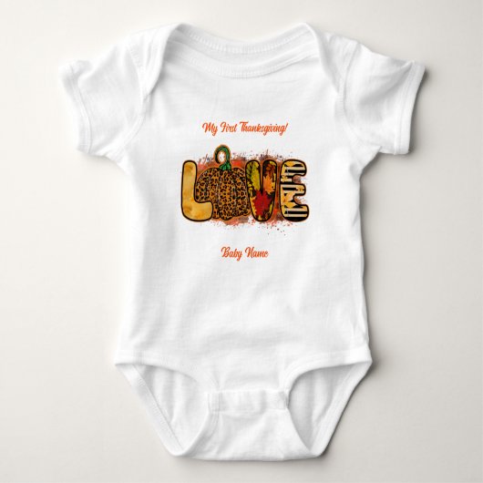 Liebe Pumpkin Autumn Anpassen Baby Strampler (Vorderseite)
