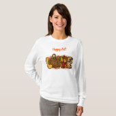 Liebe Pumpkin Autumn Text anpassen T-Shirt (Vorne ganz)