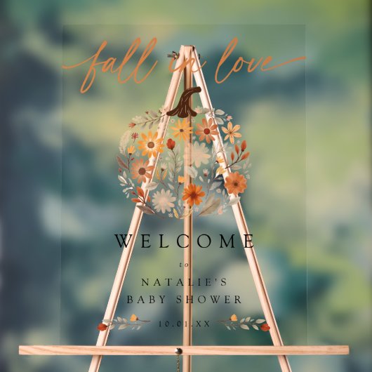 Liebe Pumpkin Baby Dusche Begrüßungszeichen Acrylschild (Neutral)