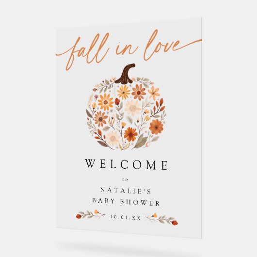 Liebe Pumpkin Baby Dusche Begrüßungszeichen Acrylschild (Winkel)