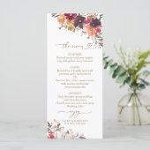 Liebe Pumpkin Burgundy Wedding Menu Cards fallen Menükarte (Stehend Vorderseite)