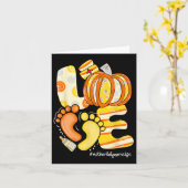 Liebe Pumpkin Footprint Mutter Byby Herbst Herbst Karte (Gelbe Blume)