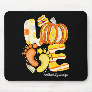 Liebe Pumpkin Footprint Mutter Byby Herbst Herbst Mousepad