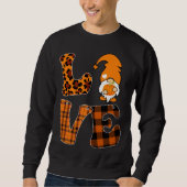 LIEBE Pumpkin Gnome Herbst Leopard Karierter Karo Sweatshirt (Vorderseite)