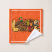 Liebe Pumpkin-Herbst Anpassen von Text und Farbe Badhandtuch Set (Waschlappen)