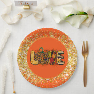 Liebe Pumpkin Herbst Farbe anpassen Pappteller