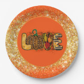 Liebe Pumpkin Herbst Farbe anpassen Pappteller (Vorderseite)