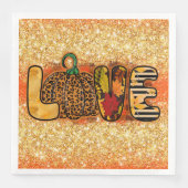 Liebe Pumpkin Herbst Farbe anpassen Serviette (Vorderseite)